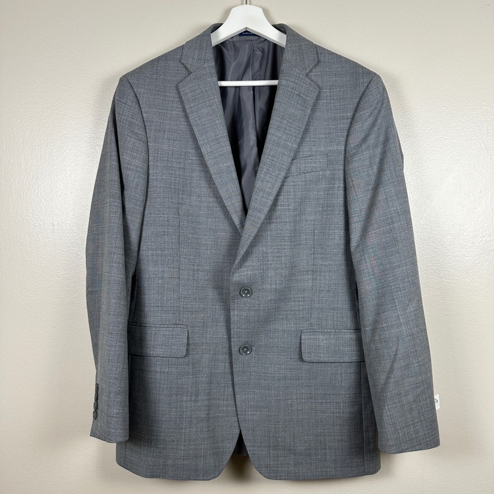 Stafford Men's 40R Blazer Grey CoolMax Wool Blend Classic Fit Formal Wedding NEW